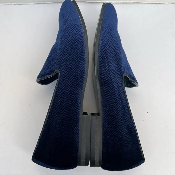 Steve Madden Velvet Loafers Men’s Size 9 Chevron Embossed Cobalt Blue - Picture 8 of 13